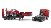 Bruder MAN TGA Tieflader mit Manitou Teleskoplader 4