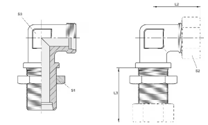 Winkelverschraubung 15L / 22*1,5 Schott
