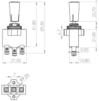 Schalter, 12-24V 3 Schaltstellungen 3