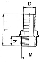 Schlauchanschluss gerade 25mm 1"AG 3