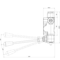 Kellfri Ventilblock 3 Sektionen, Mehrhebel 3