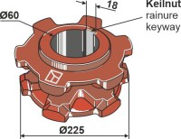 Nusskettenrad Ø225 2