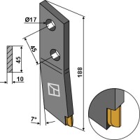 Schraubzinken - links - Hartmetall 2