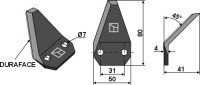 Futtermischwagenmesser, links - DURAFACE 2