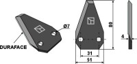 Futtermischwagenmesser, links - DURAFACE 2