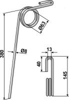 Striegelzinken Ø8mm 2