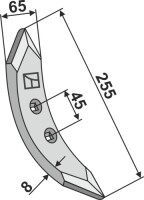 Grubberschar 255mm 2