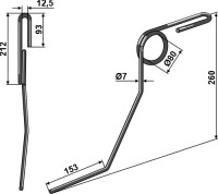 Torsionstriegelzinken Ø7mm - links 2