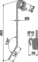 Striegelzinken Ø8mm 2