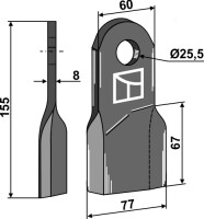 Schlegelmesser 155x60mm, rechts gallery 11_2nd