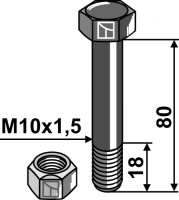 Sechskantschraube M10x1,5x80 mit gallery 15_2nd
