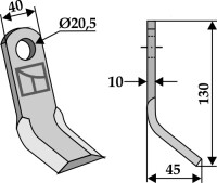 Y-Messer 130x40mm 2