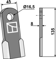 Gerades Messer 135x45mm 2