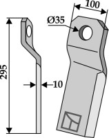 Mulchmesser verdreht 295x100mm - kurz - links 2