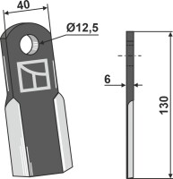 Gerades Messer 130x40mm 2