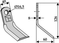 Y-Messer 126x40mm 2