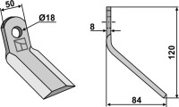 Y-Messer 120x50mm 2