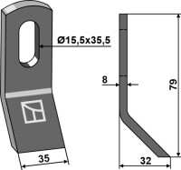 Y-Messer 79x35mm 2