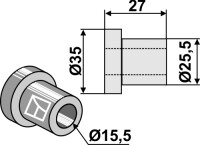 Innenbuchse 27xØ15,5xØ25,5 2