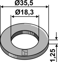 Scheibe Ø35,5x1,25xØ18,3 2