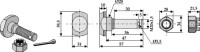 Messerschraube mit Kronenmutter M 20 x 35 - 12.9 2