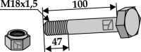 Sechskantschraube M18x1,5x100 mit Sicherungsmutter