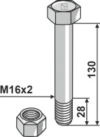 Sechskantschraube M16x2x130 mit Sicherungsmutter