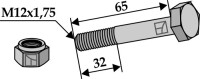 Sechskantschraube M12x1,75x65 mit Sicherungsmutter 2
