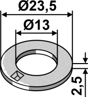 Scheibe Ø23,5x2,5xØ13 2