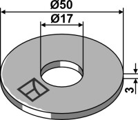 Unterlegscheibe Ø50x3xØ17 - DIN9021 2