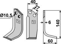 Fräsmesser 140x40mm, rechts 2