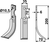 Fräsmesser 200x35mm, rechts 2