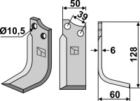 Fräsmesser 128x50mm, rechts