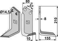 Fräsmesser 195x80mm, rechts