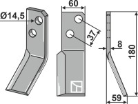 Rotorzinken 180x60mm, rechts 2
