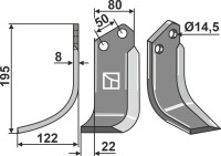 Fräsmesser 195x80mm, links 2