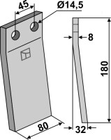 Rotorzinken 180x80mm 2
