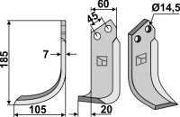 Fräsmesser 185x60mm, links 2