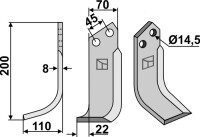 Fräsmesser 200x70mm, links 2