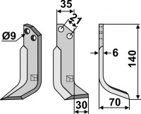 Fräsmesser 140x35mm, rechts 2