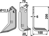 Fräsmesser 200x70mm, rechts 2