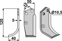 Fräsmesser 120x50mm, links