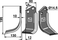 Fräsmesser 195x80mm, links