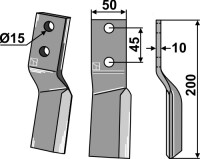 Rotorzinken 200x50mm, rechts