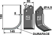 Fräsmesser 108x80mm, links - DURAFACE