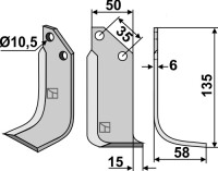 Fräsmesser 135x50mm, rechts