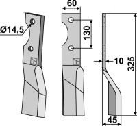 Rotorzinken 325x60mm, rechts