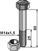 Sechskantschraube M14x1,5x60 mit gallery 3_2nd