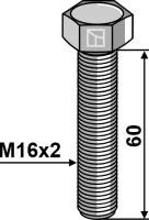 Sechskantschraube M16x2x60 ohne Mutter - Verzinkt
