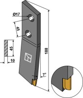Schraubzinken - rechts - Hartmetall 2
